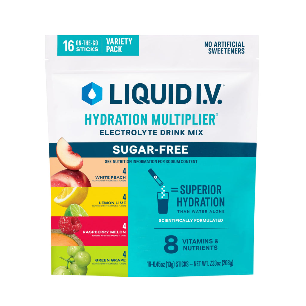 Liquid I.V. Sugar-Free Hydration Multiplier – Variety Pack (16 Servings)